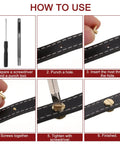 How to use Hardcore Heavy Duty Carbon Steel Chicago Screws for Genuine Leather with tools and leather strap steps.