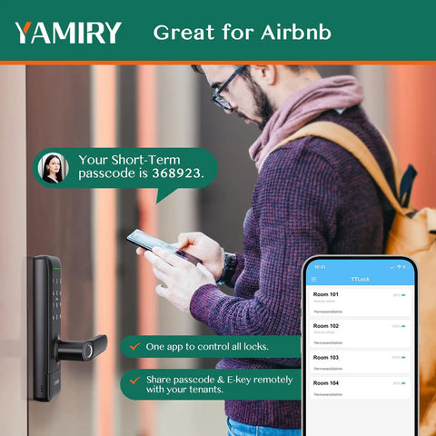 Tight Biometric Smart Door Lock With Fingerprint Keyless Entry And Seamless App Control For Hosts Featuring Six Fo Sho Access Options Plus No Sweat Diy Installation In Matte Black