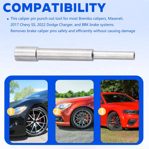 Brake Caliper Pin Punch Removal Tool For Brembo Calipers And Performance Brakes, Pro Grade Pin Extractor For Maserati, 2017 Chevrolet SS, 2022 Dodge Charger, BBK Systems