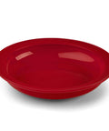 Spillproof Lip Plate With Inner Lip Wall For Adults Red 9 Inch Non Slip Adaptive Plate displayed at angle