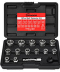 Bolt Extractor Set, 15 Piece Easy Out Bolt Kit for Rusted, Stripped and Damaged Nuts in black case