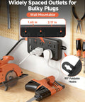 Outdoor Waterproof Power Strip IPX6 with Six Outlets and Four USB Ports wall-mounted in garage with power tools