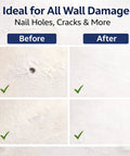 Fast Dry Wall Patch Kit With Scraper Quick Drying Mending Paste For Holes And Cracks DIY Drywall Repair Set 2x250g Before and After