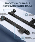 Level Up Your Workstation Game With This Sweet 2 Pack 14 Inch Keyboard Slide Drawer Rails Crafted From Heavy Cold Rolled Steel Providing Silky Smooth Ball Bearings For Effortless Height Tweaks And Ridiculous Comfort In Classic Black, showcasing durable adjustable slide rails with solid ball bearings.