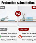 Comparison of shelves with and without 2 Pack Adjustable Shelf Brackets 14 To 42 Inch Aluminum Alloy Anti Fall Guard For Bookshelves.