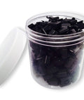 Handyman Favorite 10-32 Black Cage Nuts 100 Pack Bulk Box in a clear jar, perfect for secure server rack mounting.