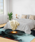Locomotive Train Rug 2x3 Foot Indoor Non Slip Washable Carpet For Living Room Hallways And Kid Friendly Playrooms Dorms Cozy Durable Soft Flannel Rug Easy Clean in bedroom setting
