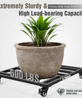 22 Inch Heavy Duty Plant Caddy With Four Wheel Rolling Metal Stand 600 Pound Capacity Square Plant Dolly With Lockable Casters