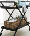 Heavy Duty Kitchen Storage Cart With Three Tier Rust Resistant Metal Frame And Tempered Glass Top Industrial Style Serving Trolley For Home Bars Wines And Salon Gear Hella Spacious Design with bottles and baskets.