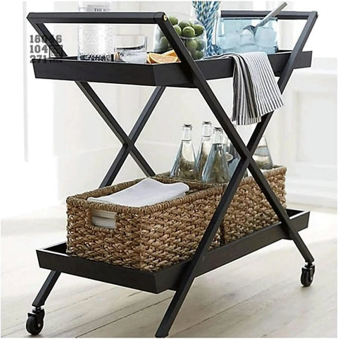 Heavy Duty Kitchen Storage Cart With Three Tier Rust Resistant Metal Frame And Tempered Glass Top Industrial Style Serving Trolley For Home Bars Wines And Salon Gear Hella Spacious Design with bottles and baskets.