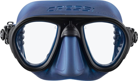 Calibro Low Volume Dive Mask With Fog-Stop System Integrated Dual Frame Technology Wide Field Of View And Secure Seal Blue Black