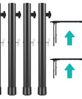 Four Piece Top Tier Folding Table Leg Extenders With Adjustable Heights From Three To Thirteen Inches Crafted From Solid Rust Proof Steel.