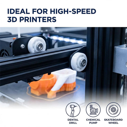 2x 608 zirconia full-ceramic bearings on a 3D printer linear rail
