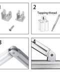 Four Piece 2020 Series Aluminum Extrusion Pivot Joint Connectors For 3D Printer Frames, Zinc Alloy, Flexible 180 Degree Rotation, Includes Screws And Threading Tap Kit, with screws