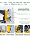 Heavy Duty Portable Bag Sealing And Stitching Machine For Woven Bags, Nonwoven Fabrics And Leather - Cordless 36V Battery Pack, The Go-To On-The-Go Packing Tool For Warehouse And Farm, Yellow, 9.84in x 9.37in