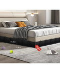 Eleven Point Eight Inch High Two Forty Eight Inch Long Under Bed Blocker Straight Up Durable Barrier with cat and toys.