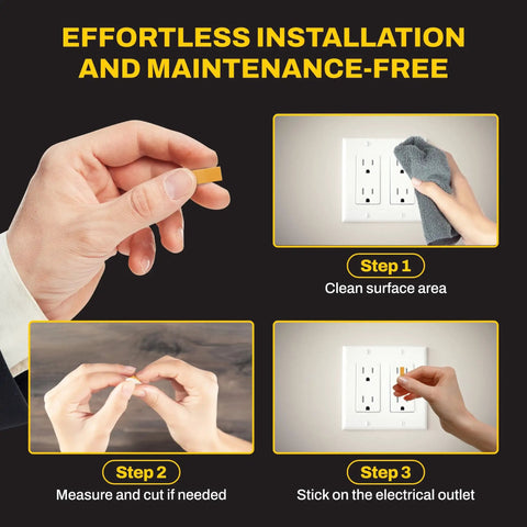 Top Tier Fire Prevention Stickers For Outlets And Power Strips Straight Up Reliable Auto Suppression Pads installation steps shown.