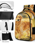 Dope Warm Autumn Pet Floral Printed Unisex Backpack with large capacity, polyester fabric, smooth zipper, easy to clean