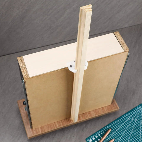 Classic T Shaped Hardwood Center Mount Drawer Slides Four Pack Wooden Cabinet Glides mounted on cabinet, showing assembly details.