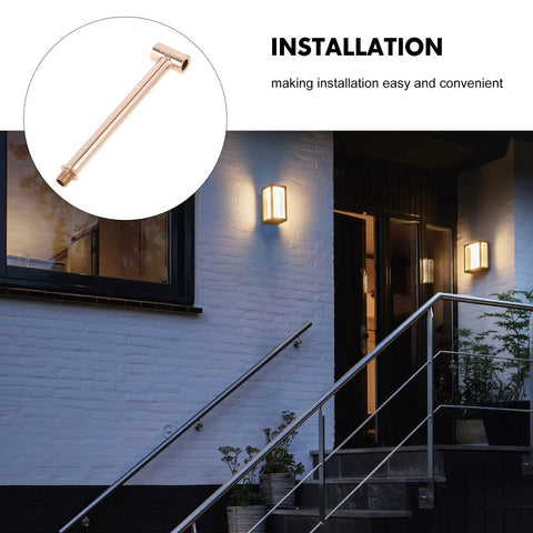 T Shaped Wall Lamp Accessory Kit With M10 Threaded Hollow Iron Tube For Commercial Spaces And Offices, Go To Pro Grade Lighting Fixture Stem That Resists Deformation And Keeps A Sleek Look., rose gold M10 threaded iron tube wall lamp stem on commercial exterior lighting