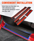 Door Sill Guards Kit For 2018 To 2025 Jeep Wrangler JL JLU And Gladiator JT 4 Door Black Rubber Protectors, adhesive installation