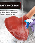 Heavy Duty 6 Inch Rubber Force Cup Plunger With A Trusty 18 Inch Wooden Handle To Blast Away Pesky Blockages In Kitchen Sinks Bath Tubs And Floor Drains Hassle Free in water with cleaning spray.
