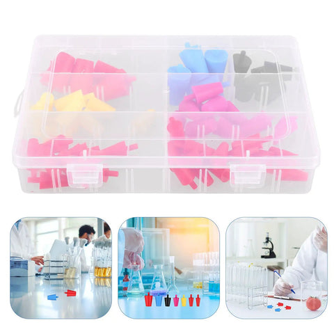 Top 60 Silicone Plugs Kit For High Heat Resistant Conical Hole Covers Perfect Spray Paint Masking Tools With Easy Use Design To Keep Coating Protected And Surfaces Spotless Like Boss, clear storage case with assorted silicone plugs
