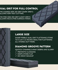 Dual Grit Diamond Whetstone Flattening Stone For Coarse And Fine Surfaces shown with 120/320 grit and groove pattern for sharpening stone maintenance.