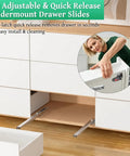 Top Shelf Undermount Drawer Slides 20 Inch Full Extension Featuring Slick Soft Close Hydraulic Damper And 3D Adjustable Quick Release For Dead Nuts Stable Cabinet Hardware 100 Lb Capacity with quick release feature.