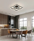 Modern kitchen with Led Ceiling Light Four Square Dimmable Flush Mount Fixture For Living Room Dining Room Bedroom And Kitchen 52W Led Equivalent