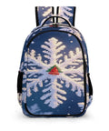 Christmas Frost Snowflake Print Unisex Backpack with large capacity durable polyester material