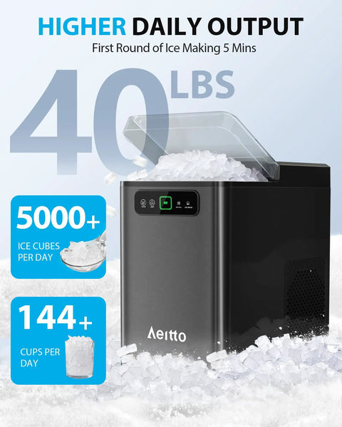 Beast Of A Countertop Nugget Ice Maker That Pumps Out Soft Chewable Ice Up To 40 Lbs A Day In Just 5 Minutes on black counter