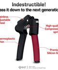 Adjustable Hand Grip Strengthener With Wide Handles, 29 To 99 Lb Resistance, featuring a stainless adjustable wheel.