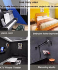 Heavy Duty Soundproof Foam Wall Panels Self Adhesive Acoustic Padding in piano room and recording studio setups.