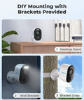 DIY mounting options for Outdoor Security Camera With Solar Panel No Hub Needed 2K Resolution Battery Powered Wireless Color