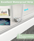 Heavy Duty Frameless Double Bypass Sliding Shower Door 55 To 60 Inches Wide By 76 Inches Tall featuring waterproof strip and brushed nickel elements.