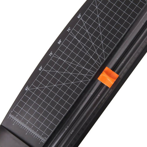 Heavy Duty 12 Inch Paper Trimmer Guillotine Cutter Featuring Auto Safety Guard For A4 Photos Coupons Handles Thick Stock Zero Drama Cuts Crisp Straight Lines Smoothly Powers Through Card For Office Crafting Tasks Black