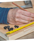 Badass Eight Piece Carbon Steel Dowel Transfer Pin Kit For Woodworker Pros Who Want To Nail Center Marking Exactly And Align Boards Perfectly For Rock Solid Joints Using Plated Steel Centers To Drill Matching Holes Fast On Any Diy Project, black pins on wood
