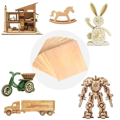 40-pack basswood sheets, 12x12x1/8 in (3 mm), unfinished wood for crafts, laser cutting and model making