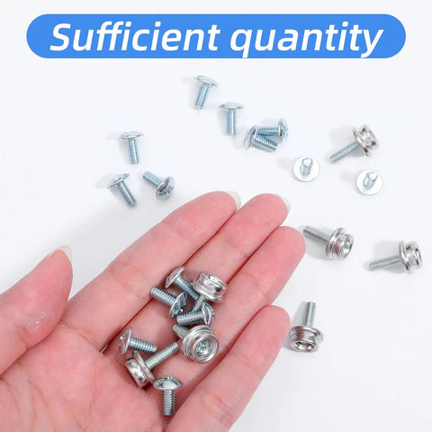 Hand holding 24 Pack Must Have Facemask Hardware Kit For Helmets with 12mm and 8mm screws.