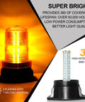 Built Tough 30 Led Amber Strobe Light 30w Roof Beacon For Forklift Mower Atv Truck 4 Pack illuminated close-up view.