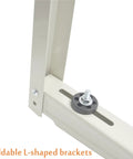 Universal Outdoor Wall Mount Bracket for Ductless Mini Split Air Conditioner Heat Pump Systems showing L-shaped foldable design.