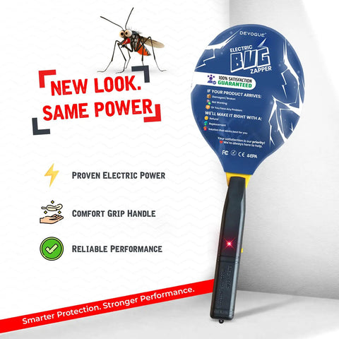 Electric Fly Zapper Racket Battery Operated Bug Killer Handheld Pest Control For Mosquitoes And Insects Indoor And Outdoor Use 44 Cm Long 17 Cm Wide Safe 3 Layer Mesh Design
