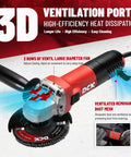 Heavy-Duty 4-1/2-Inch Angle Grinder With 6.7 Amp Motor 11,800 RPM Dual Safety Guards Includes 6-Piece Disc Set