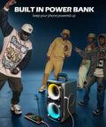 Ultimate Party Bluetooth Speaker With 240W Peak Power, dazzling light, built-in power bank, charging phone, group dancing
