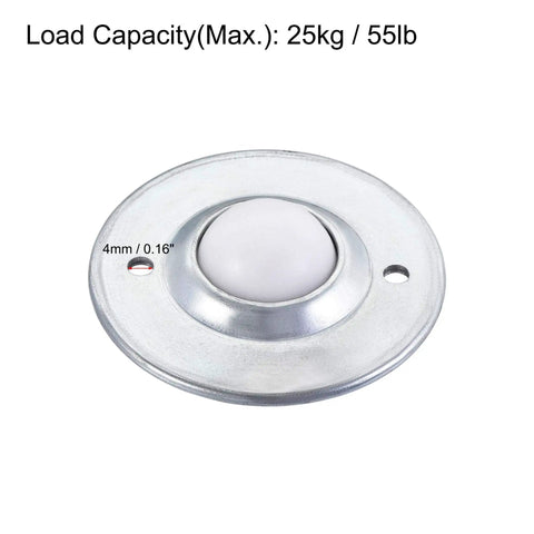 Ball Transfer Bearing Unit 22mm Nylon Flange Mount With 360 Degree Rotation And 55 Lbs Load Capacity Each Pack Of 4 metal flange view