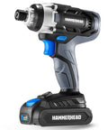 20V Cordless Impact Driver Kit With One Quarter Inch Hex Chuck, 1590 Inch Pounds Torque, LED Work Light, Metal Gearbox
