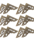 Metal Corner Protectors Set 12 Ornate Edge Guards Made Of Zinc Alloy Old School Vintage Look For Frames And Wooden Tables Easy Install Prevents Chipping Classic European Retro Style Hardware in ornate pattern