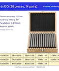 Top Notch Alloy Steel Parallel Gauge Blocks For CNC Milling Router Tables And Table Saw Setup Shims Rock Solid Accuracy Shop Tested Craftsmanship Built Tough Precision For Real World Machining 28 Piece Set in wooden box with specifications.