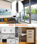 Self Adhesive Cabinet Handles 2 Pack Aluminum Alloy Push Pull Handles shown on sliding doors, cupboards, and drawers